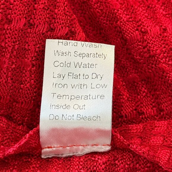 Ming Wang Womens Red Textured Cardigan Blazer Single Button Closure Size 1X - Picture 10 of 10